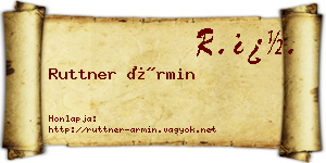 Ruttner Ármin névjegykártya